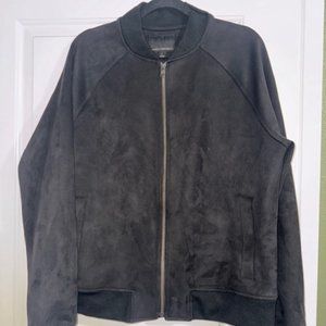 Banana Republic Vegan Suede Bomber Jacket - Large